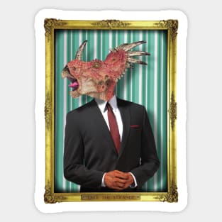 Styracosaurus Man in Vintage Frame Sticker